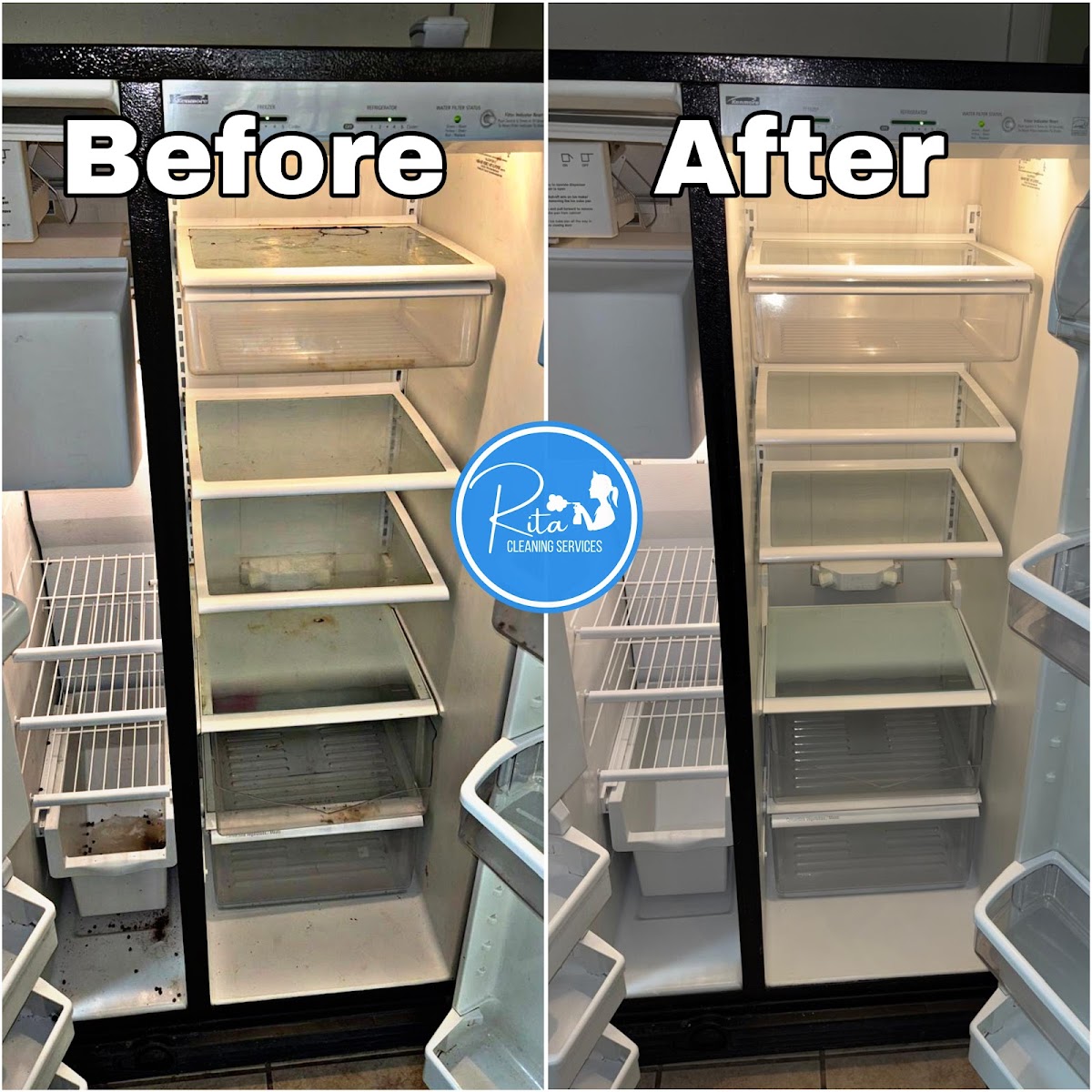 Refrigerator deep cleaning before and after