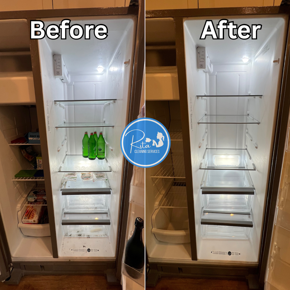 Inside-fridge cleaning detail